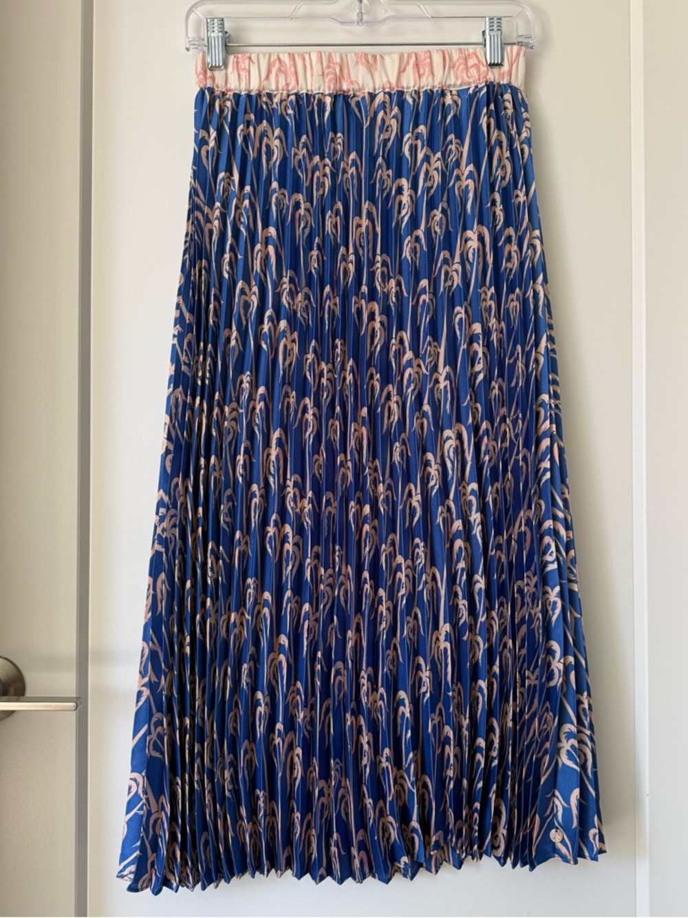 Anthropologie Scotch & Soda Amsterdam Pleated Palm Skirt Blue & Pink XS